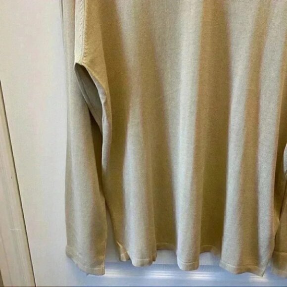 PT nternational Linen Sweater V Neck Pullover Lightweight Beige Size Large NWT - Picture 7 of 15